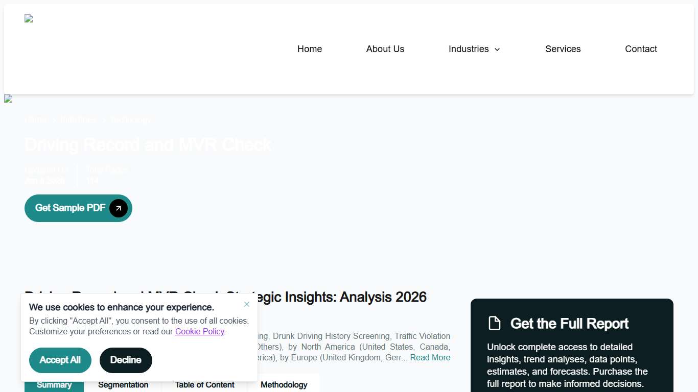 Driving Record and MVR Check Strategic Insights: Analysis 2026 and Forecasts 2033